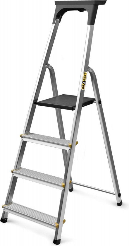 Drabest Trapladder 4 treden - Aluminium - Max. 150 kg - 275 cm Werkhoogte