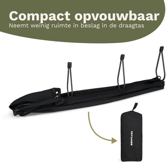 TRVLMORE Lit de Camp pliable - Capacité de charge 120KG - Lit de camping avec sac de transport - Brancard 1 personne - Structure en acier - 193x66x15 cm - Noir