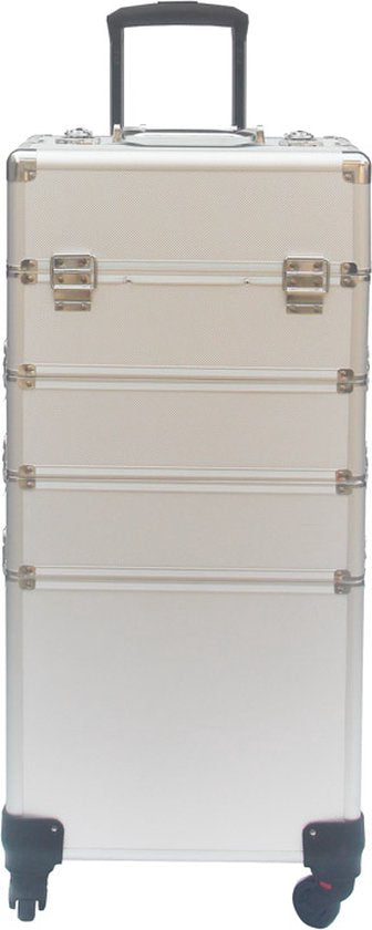 Trousse de maquillage en aluminium, trousse à ongles, trousse de maquillage, chariot de coiffeur / trousse de beauté / chariot pour ranger vos produits de soins personnels 4 en 1