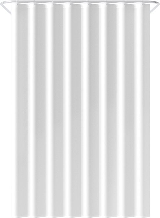 Loti Living Rideau de douche anti-moisissure - blanc - anneaux inclus - imperméable - polyester - rideau de douche 120x200 cm