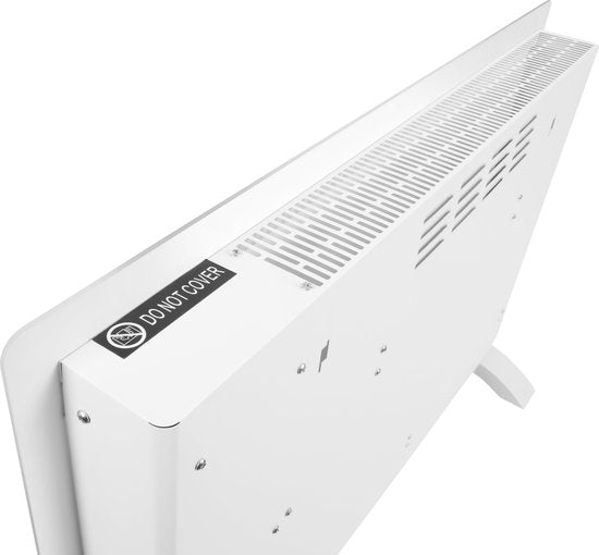 VONROC Chauffage électrique de luxe - Convecteur avec panneau en verre - 1000W/2000W - Chauffe les pièces jusqu'à 24m2 - Contrôlé par l'application (via Wifi) et manuellement - Thermostat et minuterie réglables - Blanc