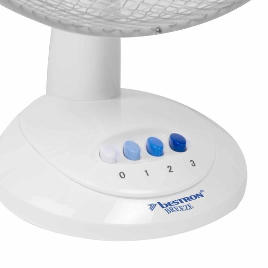 Bestron Ventilateur de table Ø 35cm, Ventilateur avec 3 vitesses et fonction de rotation de 75°, 40Watt, DDF35W, couleur : blanc