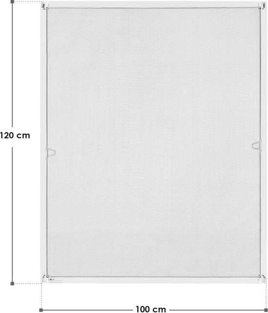 Moustiquaire / Brise-vue / Persienne - 100 x 120 cm - Blanc - Matériel de fixation inclus