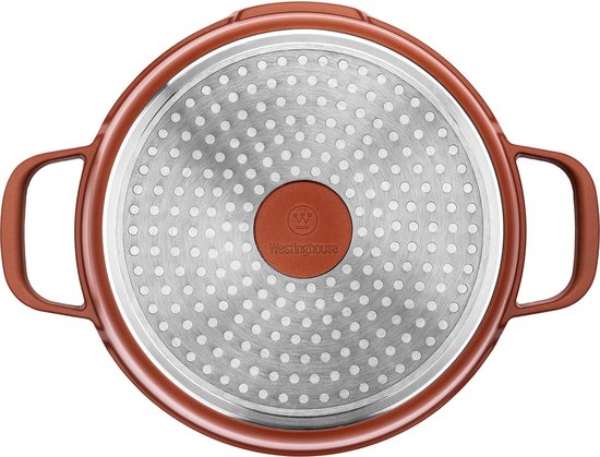Casserole Westinghouse Performance Series Induction - Casserole 28cm - Rouge - Avec couvercle - Convient à toutes les sources de chaleur, y compris l'induction et le four
