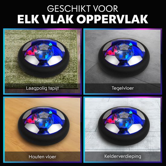 Tech Essentials Hover Ball - 18cm - Led Lighting - Rechargeable - Hover - Soft Indoor Football - Indoor Air Toy Ball - Kids