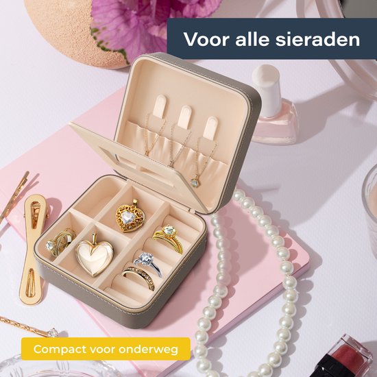 Vimora Boîte à bijoux avec miroir - Pour bijoux, colliers, boucles d'oreilles, bracelets - Boîte - Adultes - Filles - Femmes - Dames