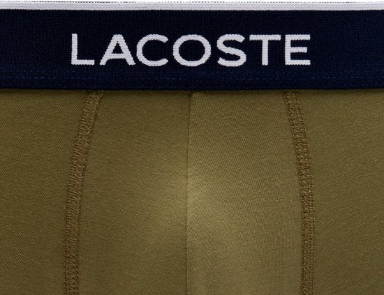 Lacoste Boxe Short Homme - 3 Pièces - Olive/Delphinium - Taille XL