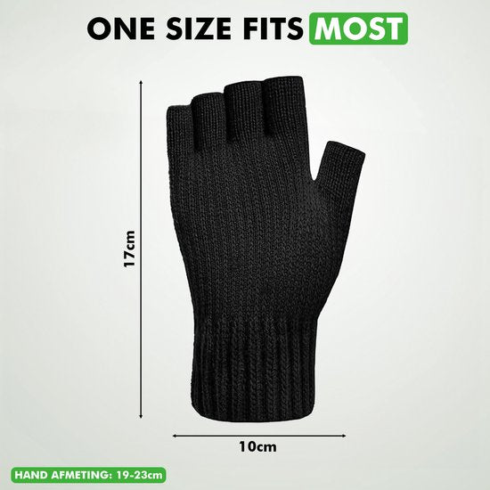 Travelhawk Fingerless Gloves - Ladies and Men - Gants sans doigts - Taille unique - Noir