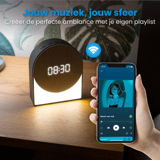 DreamCare Sleep Trainer - Réveil - Veilleuse - Machine à bruit blanc - 6 sons de sommeil et 6 sons de réveil