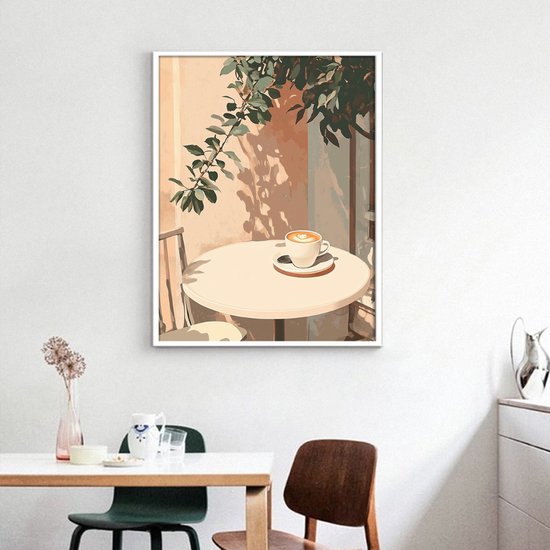 Rubye® Peinture au diamant - Peinture au diamant adultes - Peinture au diamant enfants - Package peinture au diamant complet - Terrasse café - 30x40cm