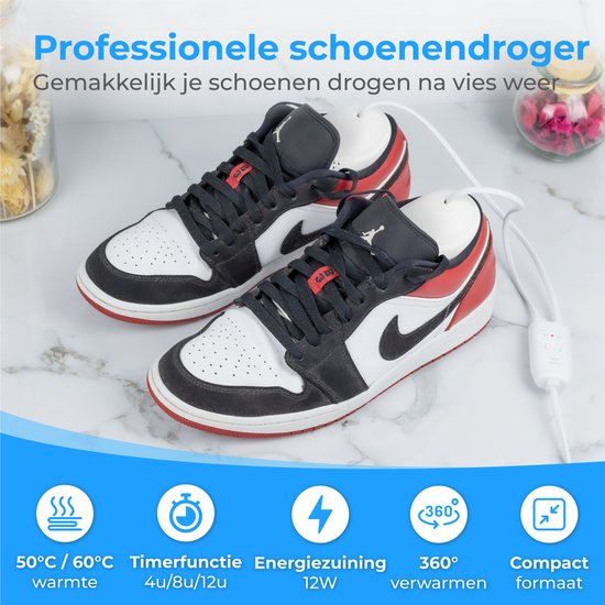 Nuvance - Séchoir à chaussures - Séchoir à chaussures avec minuterie - Rafraîchisseur de chaussures - Fonction de séchage - Blanc