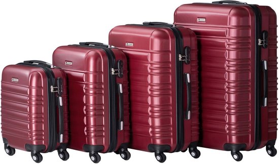 Trolley Travel Case Set / Valise Rome - 4 pièces - Rouge - ABS