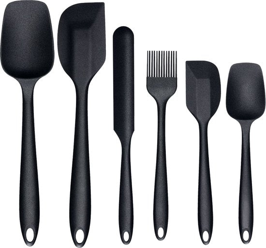 VAIVE Spatule 6 pièces - Spatule en silicone - Set de spatules - Ustensiles de cuisine - Spatule à poêle - Spatule à pâtisserie - Spatule à casserole