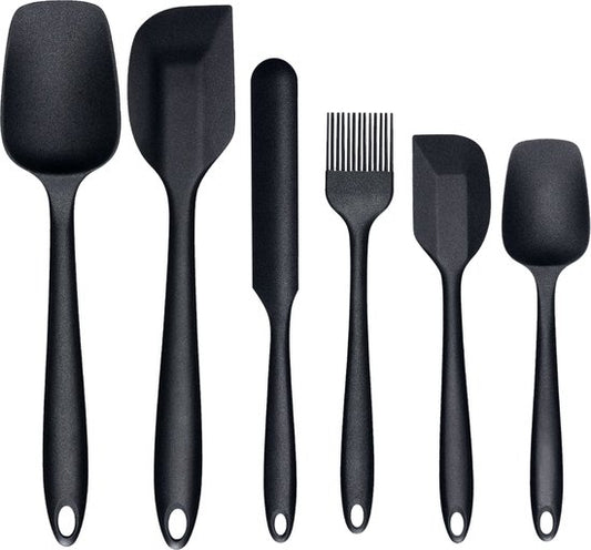 VAIVE Spatule 6 pièces - Spatule en silicone - Set de spatules - Ustensiles de cuisine - Spatule à poêle - Spatule à pâtisserie - Spatule à casserole
