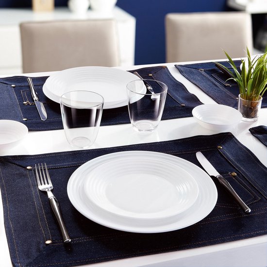 Service de vaisselle Luminarc 1700 White Glass 18 Pièces