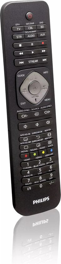 Télécommande universelle Philips SRP5016/10 - 6 en 1 - Touches d'apprentissage - Noir