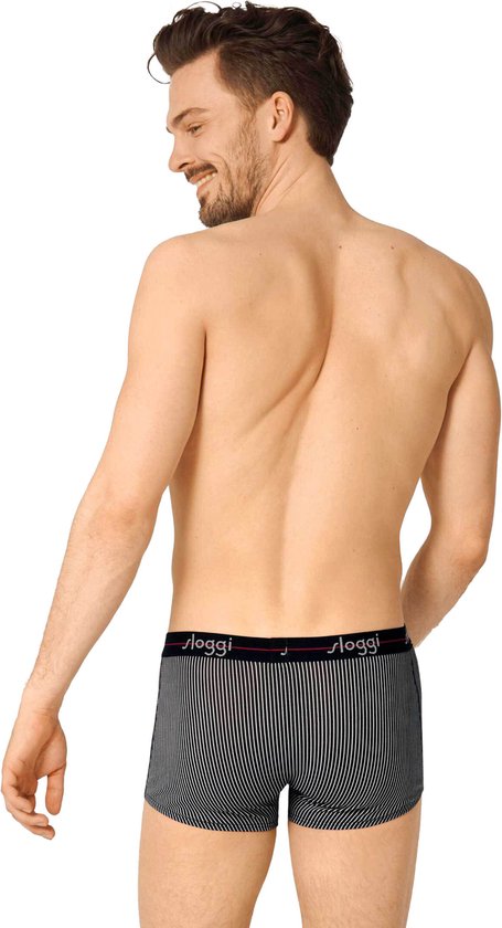 Slip homme Sloggi Start Hipster 2-pack - noir & noir/blanc rayé - taille 2XL