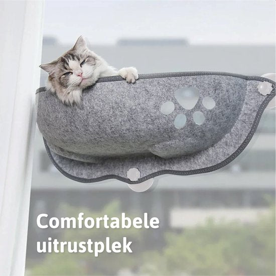 LBB Hamac pour chat - Pour fenêtre - Forme bol - Panier pour chat - Fenêtre - Hamac pour chat - Animaux - Lit pour chat - Panier pour chat - Dormir - Se coucher - Gris