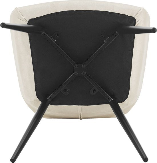 Chaise longue / Chaise à manger Tarje - 2 pièces - Couleur sable - Velours