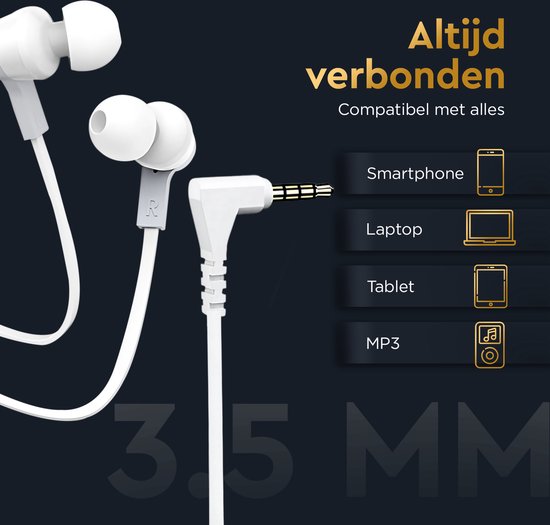 Golden Sound Ecouteurs filaires - Embouts en silicone - Prise jack 3,5 mm - Ecouteurs avec fil et microphone