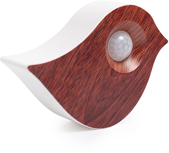 Nexxt Oiseau sonore avec détecteur pour toilettes - Volume réglable - WC - Détecteur de mouvement - 10,2 x 3,5 x 8,6 cm - 90 g - Boîte - Boîte à oiseaux - Marron foncé