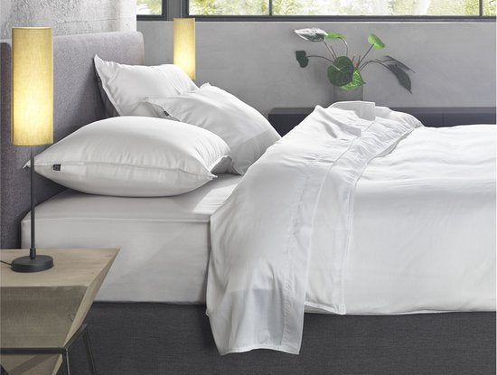 ZoHome Satinado Housse de couette - Double - 200x200/220 cm - Blanc