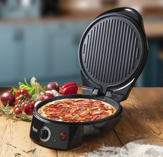 Bestron Four à pizza - APZ400Z - Maximum 230°C - Ø27 cm - Noir - Peut également être utilisé comme grill de table - Garantie 5 ans