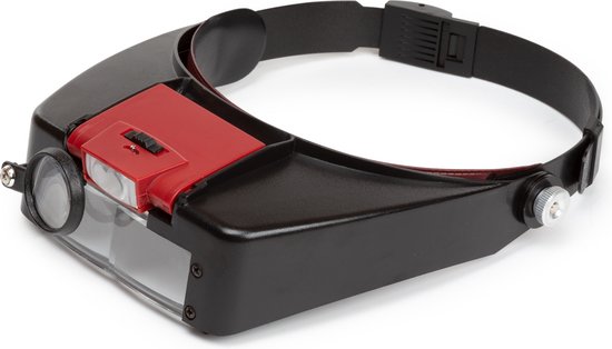 Loupe de tête Velleman, avec éclairage LED, grossissement 1,8x/2,3x/3,3x, avec module d'éclairage réglable