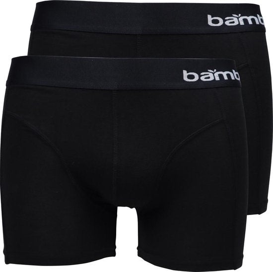 Caleçon boxeur en bambou pour hommes, noir, 2-pack - Taille XXL