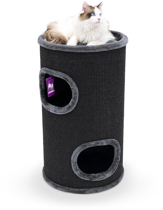 Petrebels Dome 80 Bac à griffer pour chat - Poivre - Ø 45 x 80 cm - stable