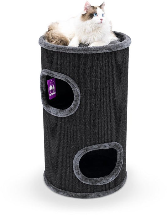 Petrebels Dome 80 Bac à griffer pour chat - Poivre - Ø 45 x 80 cm - stable