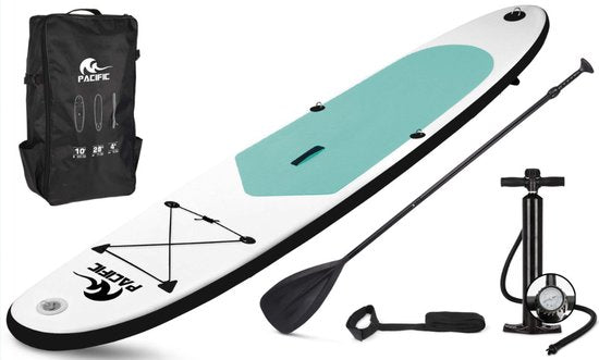 Pacific Special Edition Sup Board - 305 cm - jusqu'à 100 kg - blanc/vert