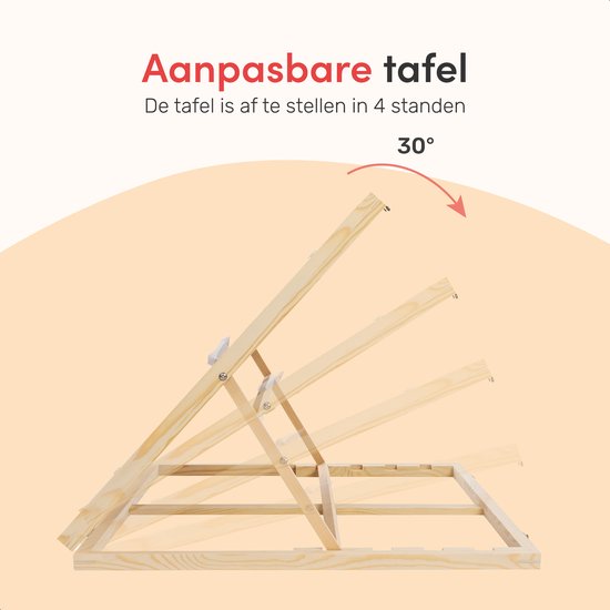 Diydash - Plateau de puzzle et plaque de puzzle réglables - Pour 1000 pièces - Avec plaque d'écran - Design ergonomique - Bois brun