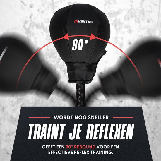 Inventus Extreme Reflex Boxing Pole V2 - Cobra Boxing Ball - Machine de boxe - Boxe et entraînement - Debout / Adultes - Réglable de 150 à 200 cm