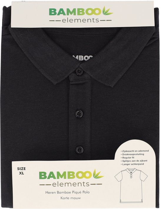 Bamboo Elements - Polo Hommes - Gris Anthracite XL - Polo Hommes Manches Courtes - Tissu Pique - T Shirt Hommes - Bamboo