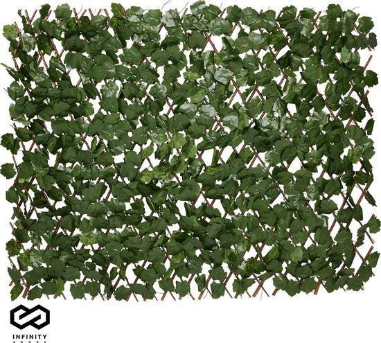 Infinity Goods Haie artificielle - extensible - 180 x 90 cm - Lierre artificiel - Plantes artificielles pour l'extérieur et l'intérieur - Imitation végétale - Lierre artificiel - Extensible - Paravent de jardin - Paravent de balcon
