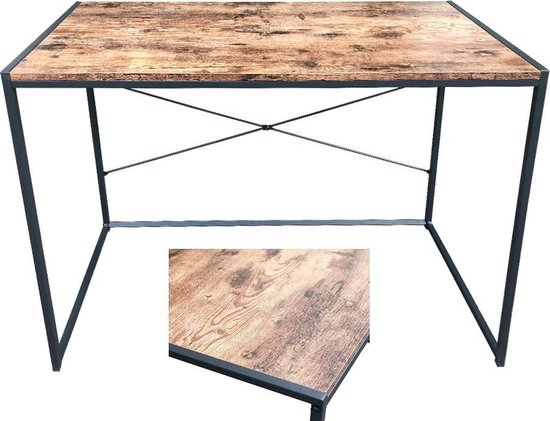 VDD Industrial Vintage Design Desk Sturdy - table pour ordinateur portable - industrielle - 100x45x75 cm