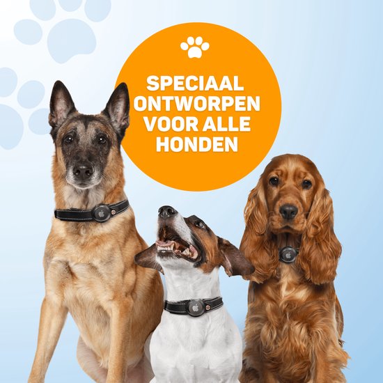 Vulpes Goods® Pets - Collier pour chien adapté à Apple AirTag - Collier Apple Airtag pour chiens Pro - Sûr, léger, réfléchissant et confortable - Anti-rayures et résistant à l'eau - 2 accessoires inclus - 43-51 CM - L