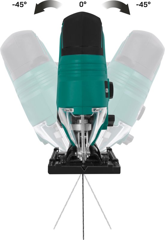 VONROC Scie sauteuse Accu VPower 20V - Poignée ergonomique en T - Vitesse et angle de coupe réglables - Sans batterie ni chargeur