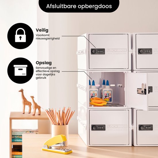 Lockabox One™ Boîte de rangement avec serrure à chiffres - Armoire à pharmacie verrouillable - Coffre-fort en polycarbonate - Résistant au réfrigérateur et au congélateur - 10,5 litres - 31 x 21 x 17 cm.