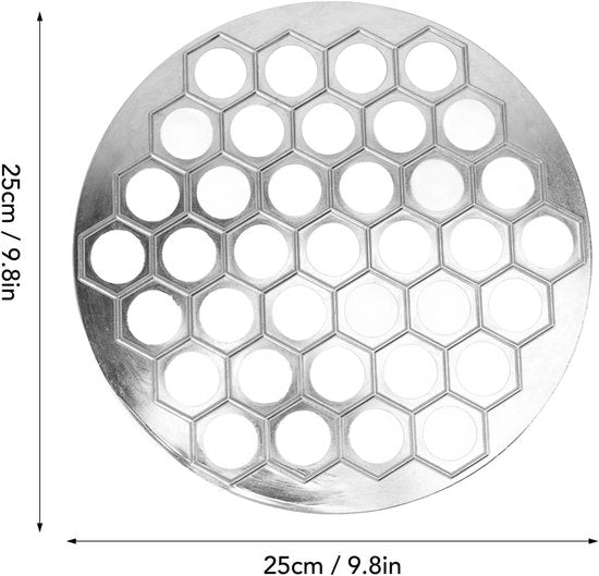 Appareil à pelmeni - Appareil à boulettes et raviolis - Alliage d'aluminium - Cuisine DIY - Fêtes de famille - Pique-nique - Argenté - 37 trous
