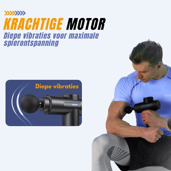 Squago Massage Gun professional - 32 positions - 10 accessoires - Appareil de massage compact - Pistolet de massage - Pistolet de massage