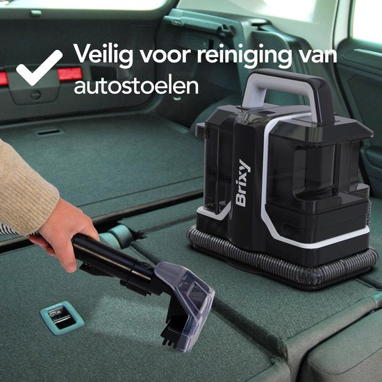 Brixy Professional Carpet Cleaner - Stain Cleaner - 2 Brushes - Powerful And Portable - Sofa Cleaner - Furniture Cleaner - Seat Cleaner - Black