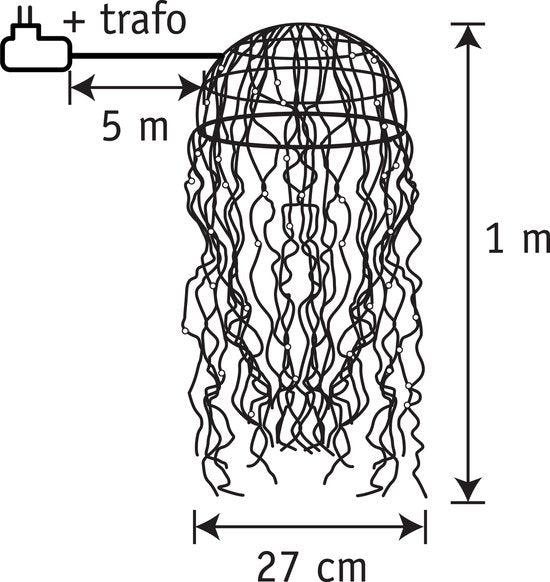 Luca Lighting Lustre Méduse avec éclairage LED blanc chaud - L100 x Ø27 cm - Silver