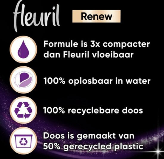 Fleuril Renew Black Caps - Capsules de détergent - 15 lavages - Pour les vêtements noirs et foncés - Formule Triple Renew