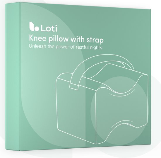 Loti Coussin de genoux pour le lit - Coussin orthopédique de genoux avec sangle - Coussin ergonomique pour les jambes - Correction de la posture - Oreiller pour le sommeil latéral - Mousse à mémoire de forme - Dormeur latéral - Oreiller pour les jambes -