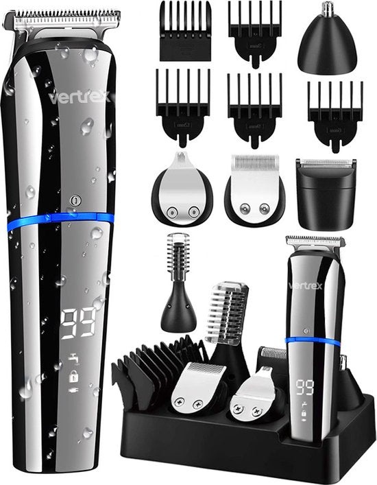 Vertrex 6 in 1 Beard Trimmer Pro+ Bodygroomer Men - Nose trimmer - Clippers - Shaver - Trimmer Beard and Body