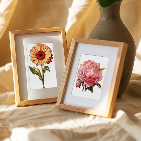 Rubye® Painting On Number Adults - Rose & Sunflower - Comprend la peinture et les pinceaux - Canvas Painting canvas - Colours at Number - Double Set - 15x20cm