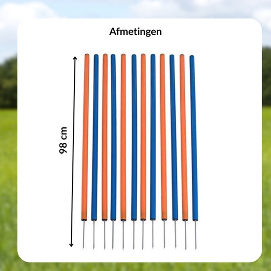 Set de slalom pour chien 12 pièces - Agility - hauteur 98 cm - set d'agility - set d'agility pour chien - slalom - set d'agility pour chien - set d'agility
