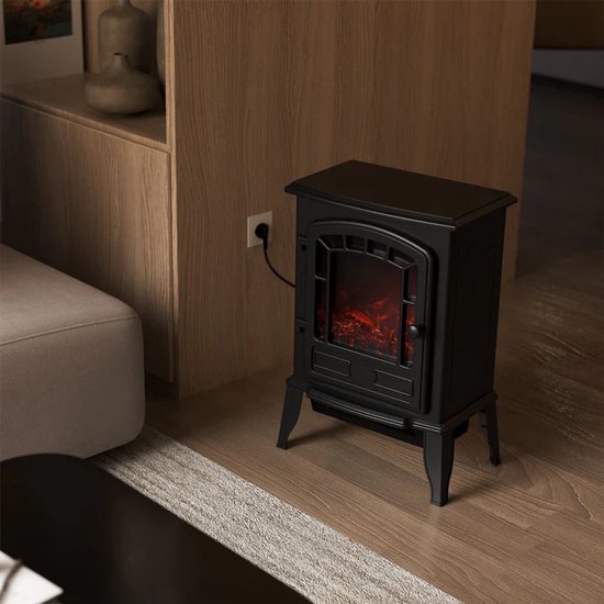 Foyer électrique - Effet de flamme inclus - Noir